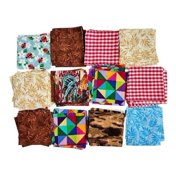 Handmade Other - Precut Colorful Lot 120 Cotton Scrappy Patchwork Quilting Fabric 2 1/2”Squares